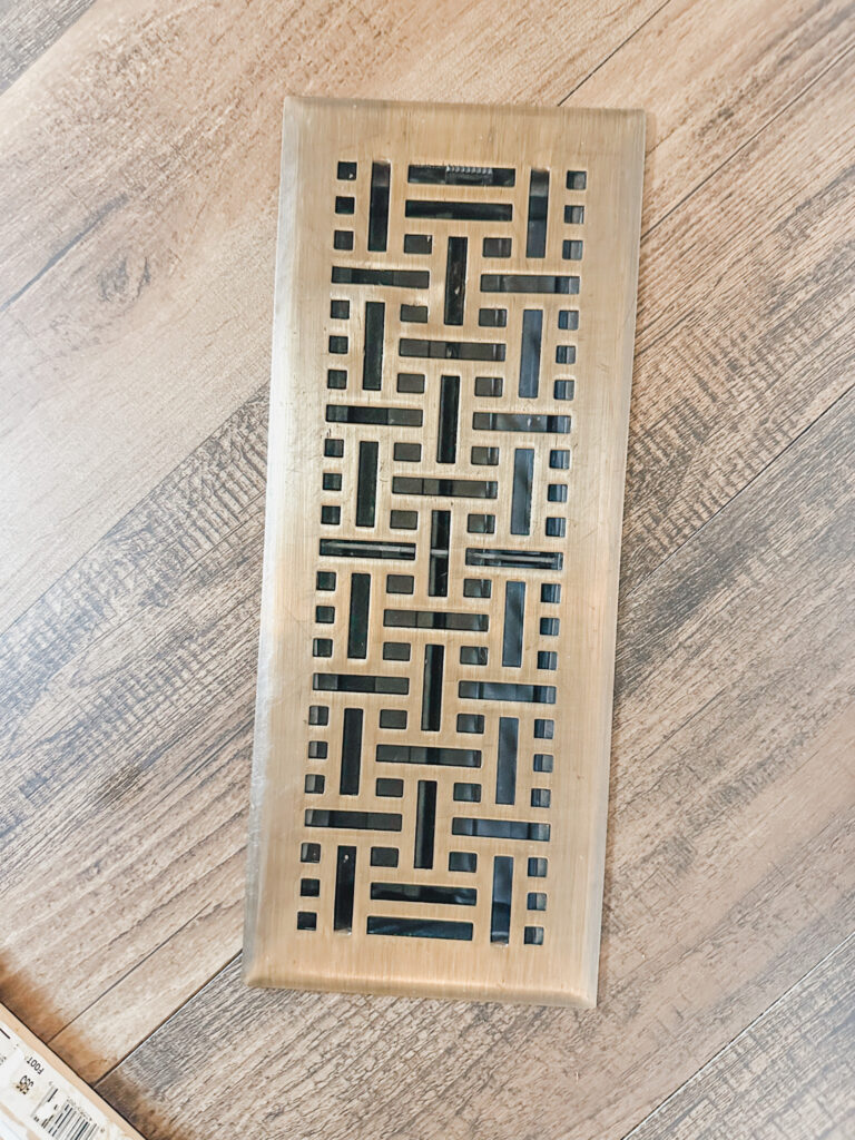 DIY herringbone flooring vent cover
