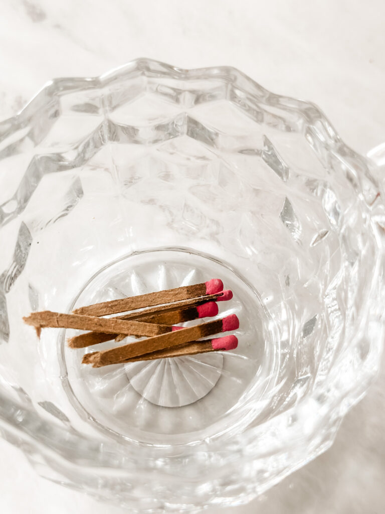 Thrifted crystal jar for matches