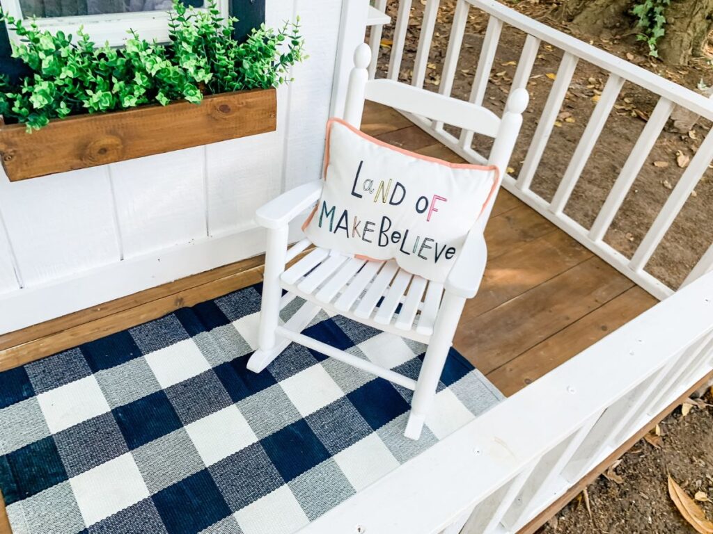 playhouse front porch with rocking chair