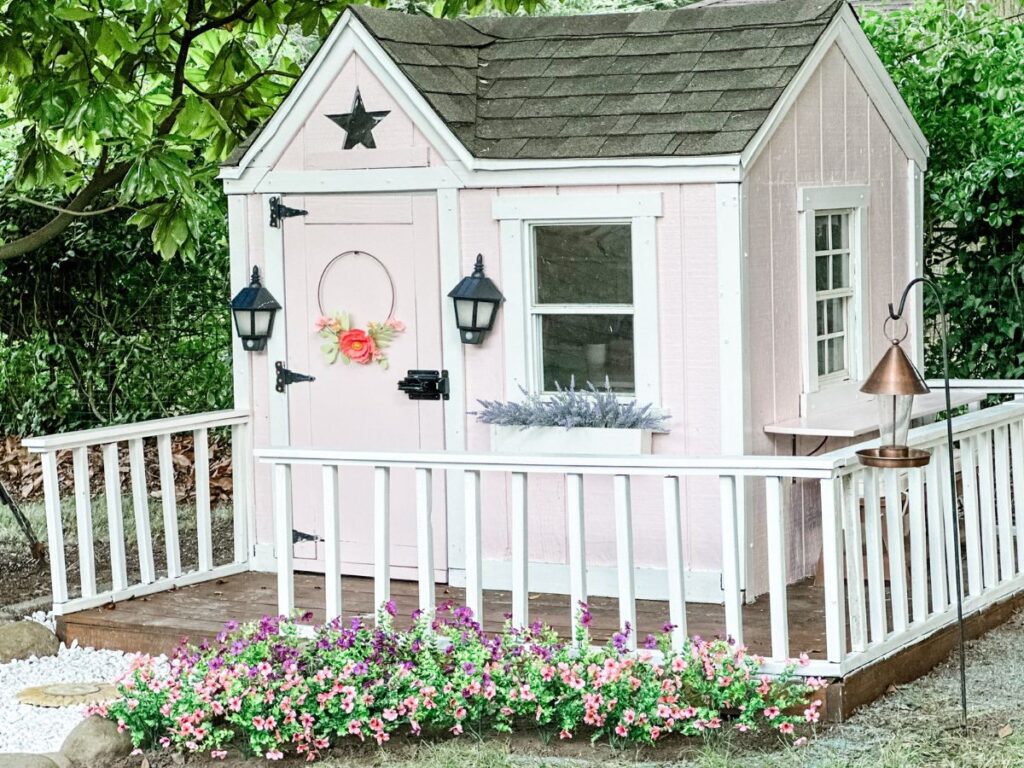 Playhouse painted pink